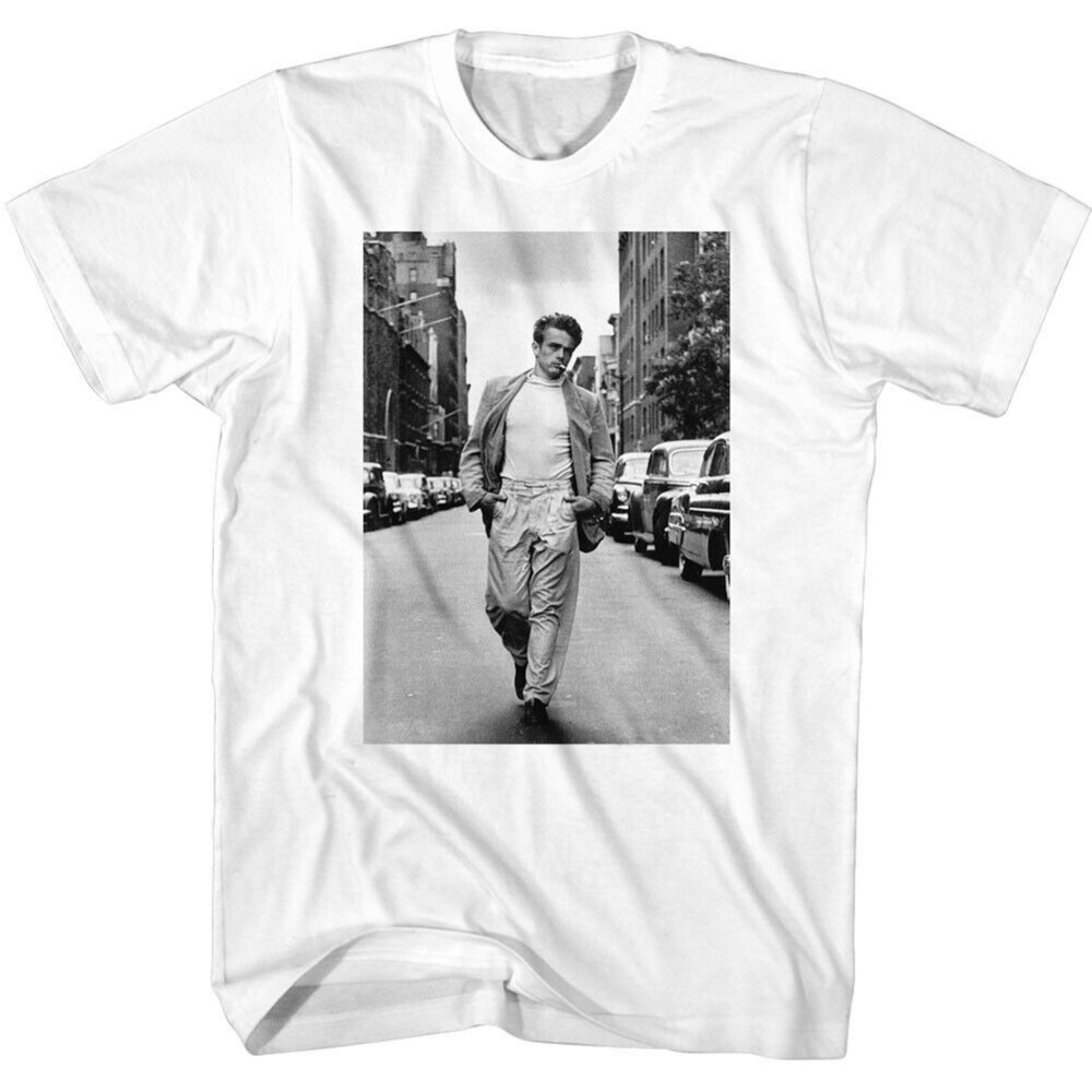 James Dean New York Walk Shirt, Hollywood Movie Legend Retro Graphic T-Shirt
